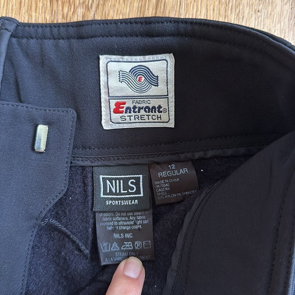NILS Sportswear Entrant High Waist fleece lined Black Ski Snow Pants size 12 reg - Picture 5 of 11